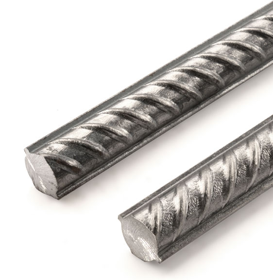 Detalle de barra de acero certificado para construcción